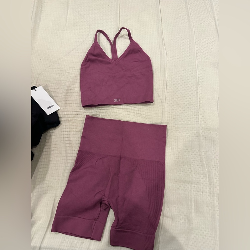 Setactive sculptflex biker short and bra set